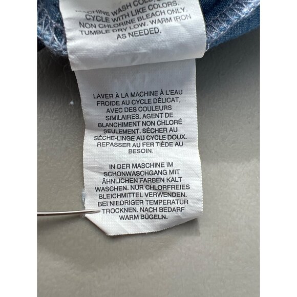 J Crew Chambray Dress Size 12 Ruffle Short Sleeve Tie Waist Blue Cotton Modern - Picture 8 of 11